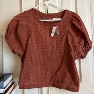 Madewell Rust Puff Sleeve Top